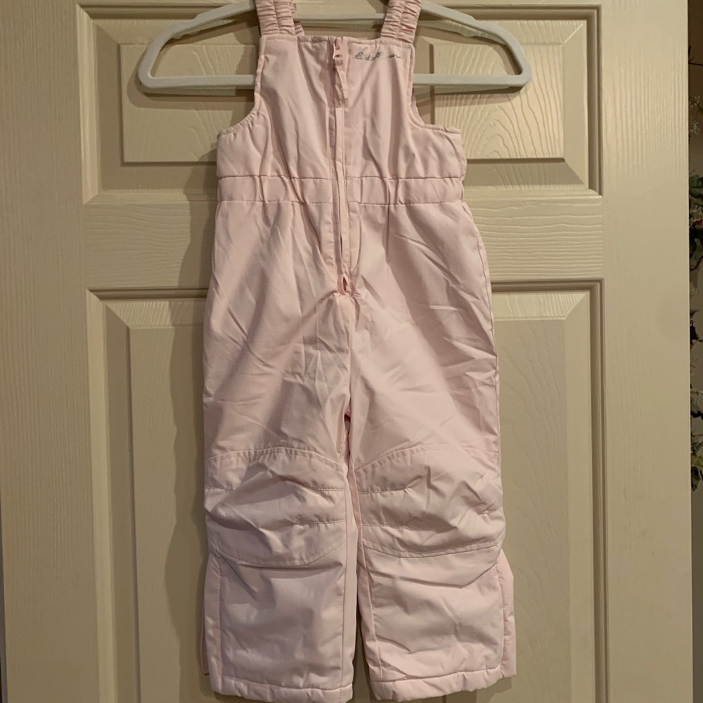 Eddie Bauer Light Pink Kids Snow Overalls